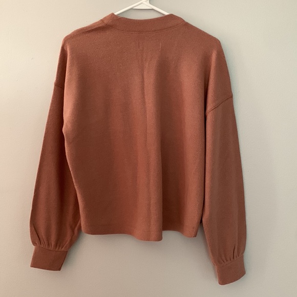 NWOT Abercrombie & Fitch Cozy Cropped Cardigan, Size S, Color Pink/Tan - Picture 6 of 8